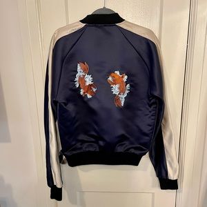 Limited Edition Urban Outfitters Satin Koi Fish Bomber Jacket